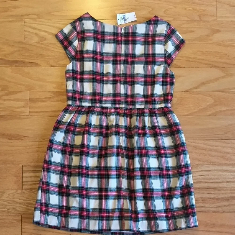 GAP kids, Capped Sleeve Plaid Dress, Size 8 NWT